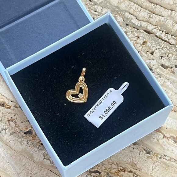 Adina Reyter Groovy Diamond Heart Hinged Charm - Picture 7 of 9